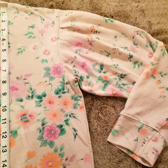 SUNDRY by Anthropologie floral pleated sweatshirt + floral pocket Jogger size 2 - Picture 10 of 16